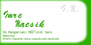 imre macsik business card